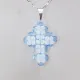 Small Cross - Pervenche-Silver Chain - 2